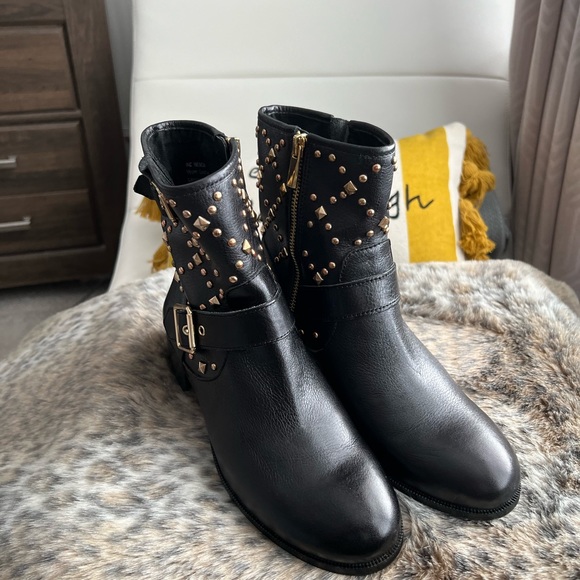 Black Leather Booties - Picture 5 of 5